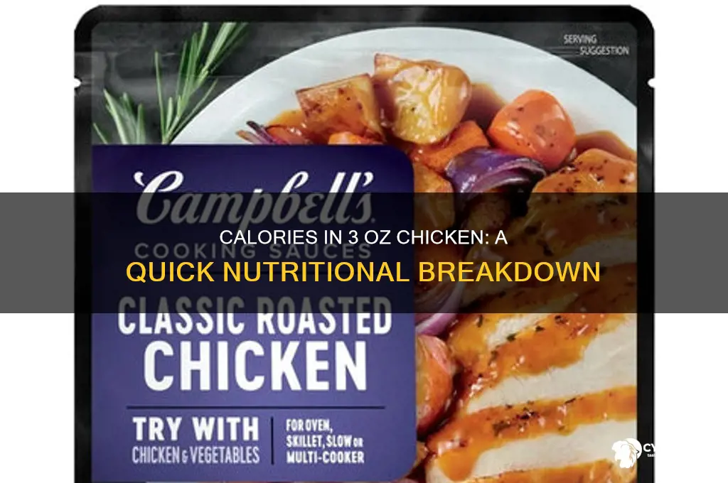 how many calries fo 3 oz chicken