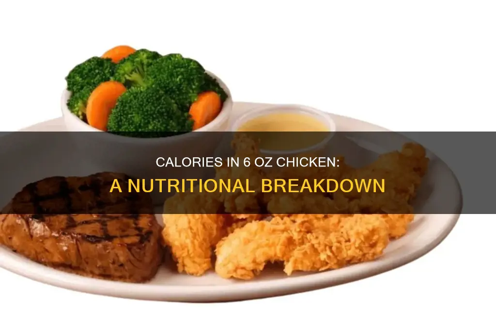how many cals in 6 oz chicken