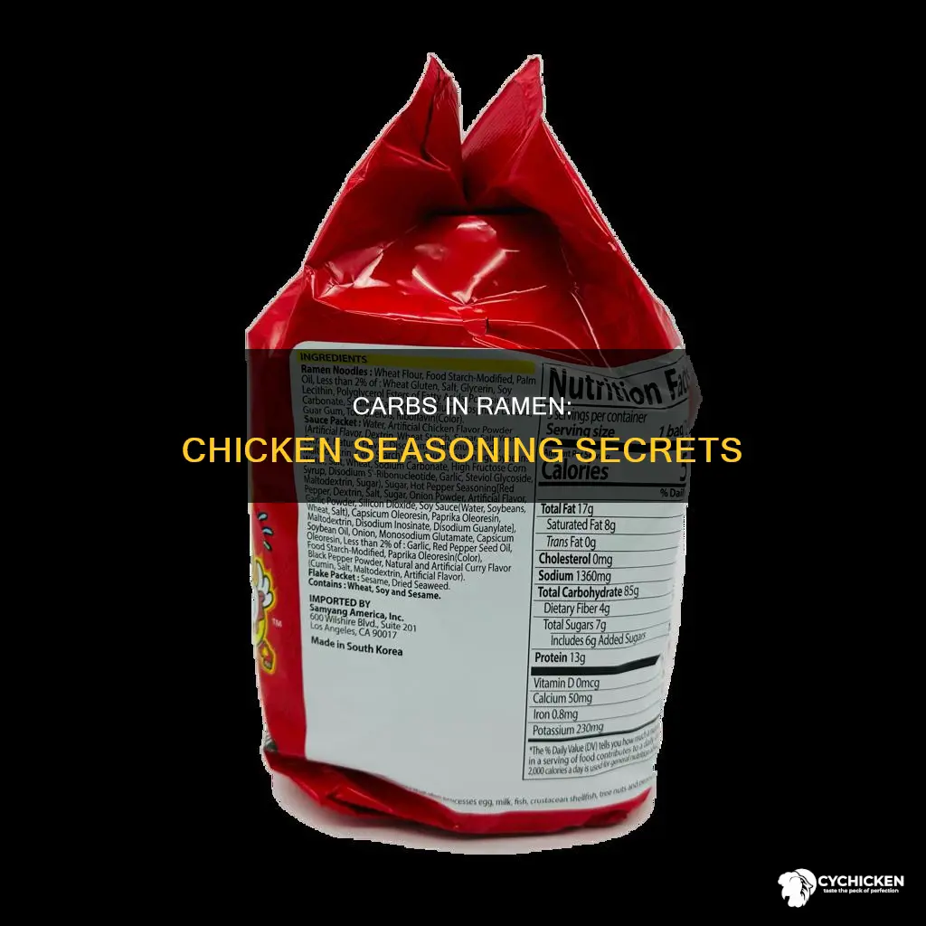 how many carb in a ramen noodle chicken seasoning