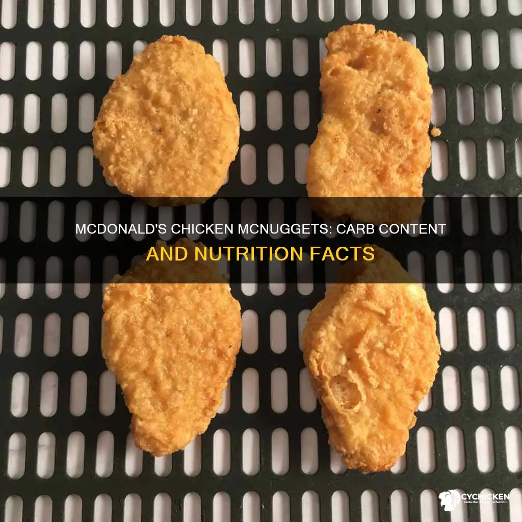 how many carbs are in 10 chicken nuggetts mcdonalds