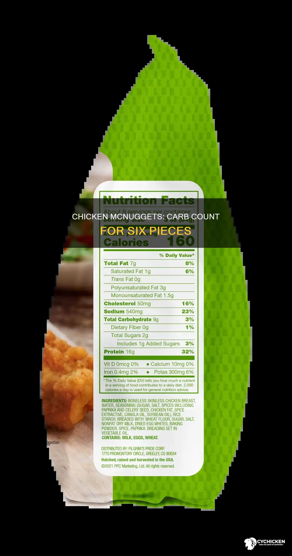 how many carbs are in a 6 piece chicken mcnugget