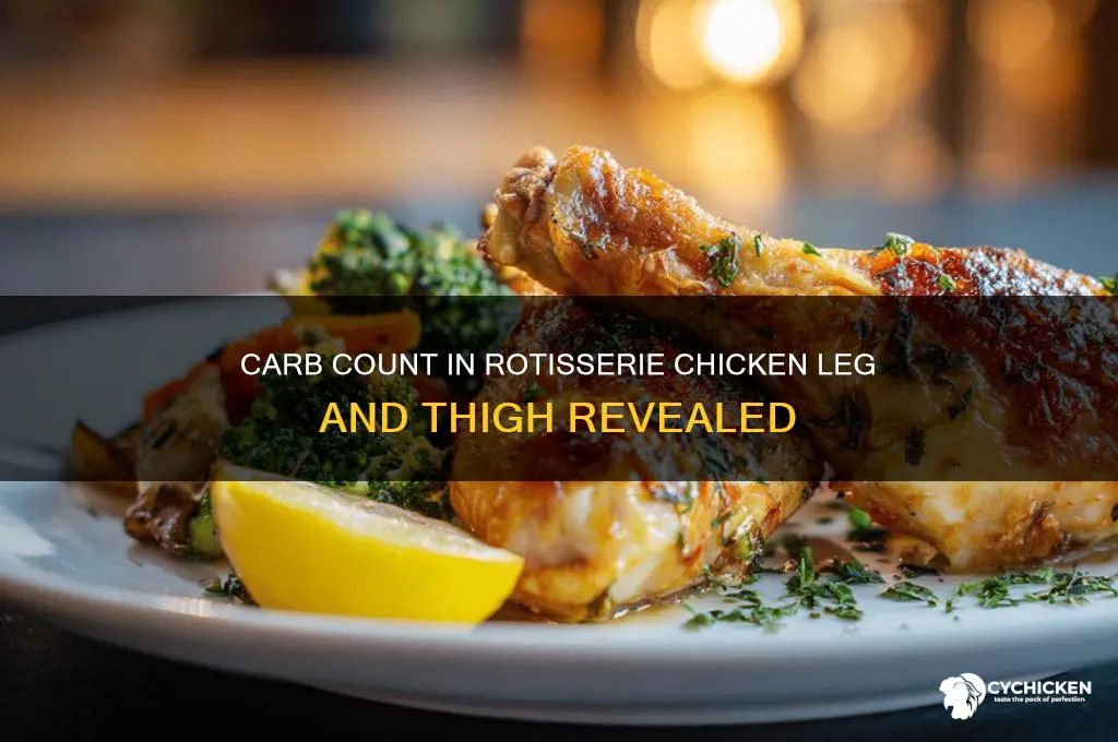 how many carbs are in rotisserie chicken leg and thigh