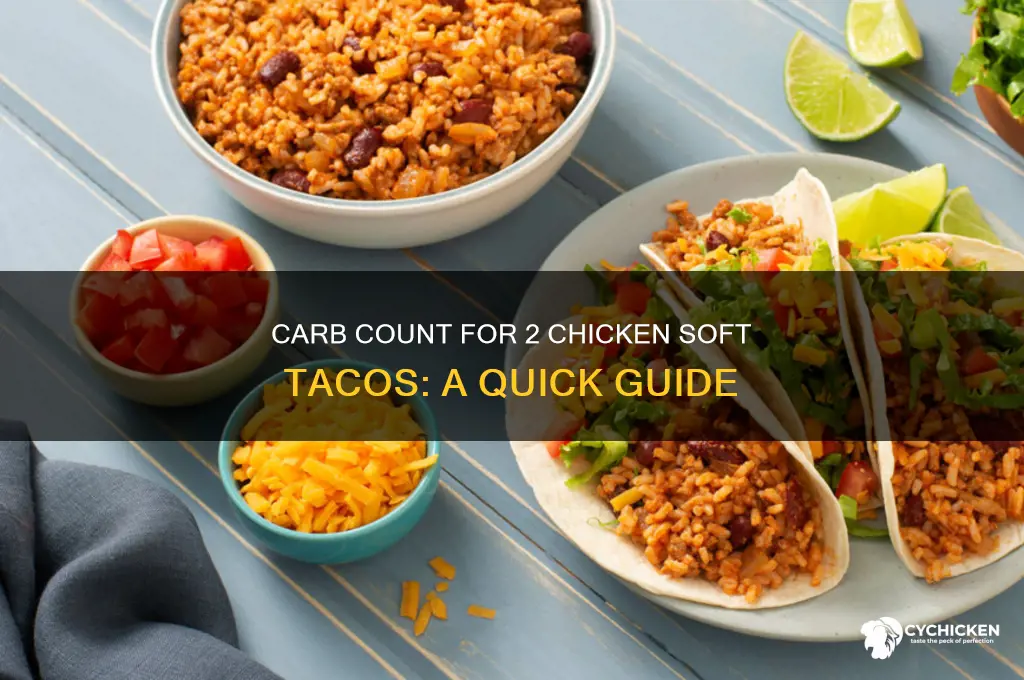 how many carbs for 2 chicken soft tacos