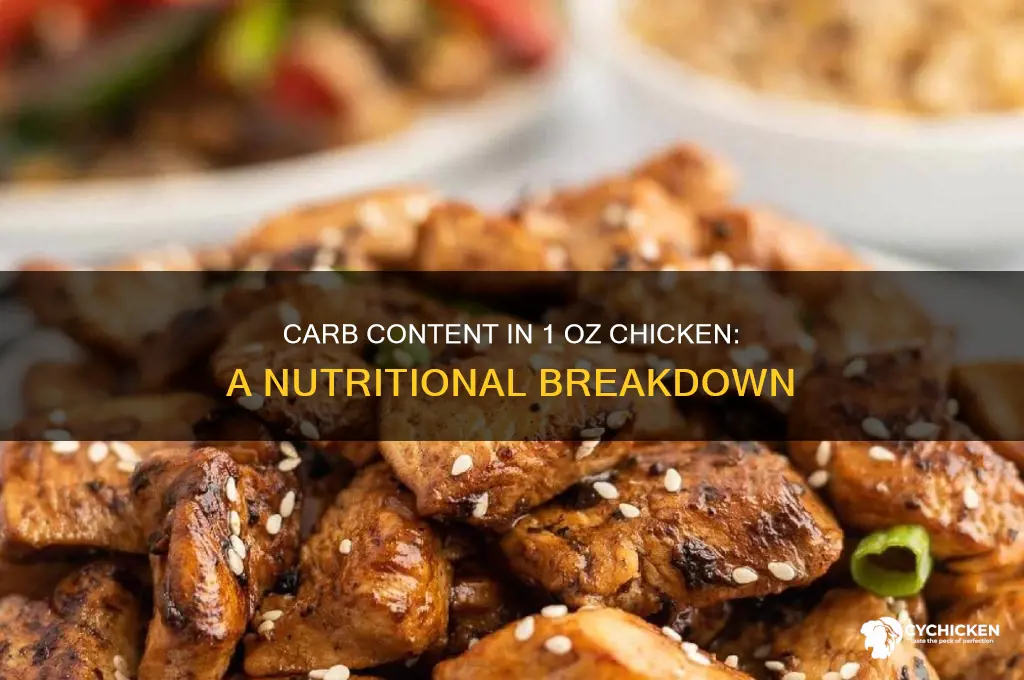 how many carbs in 1 oz of chicken