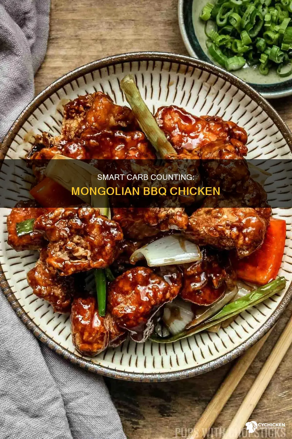 how many carbs in 3 4 cup mongolian bbq chicken