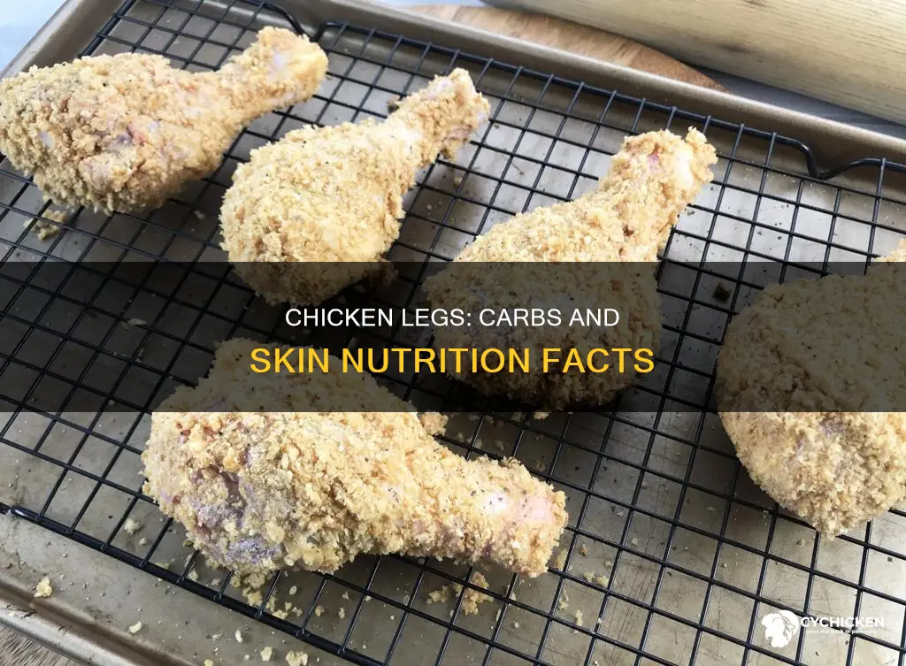 how many carbs in a chicken leg with skin