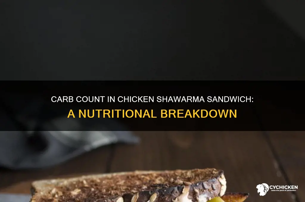 how many carbs in a chicken shawarma sandwich
