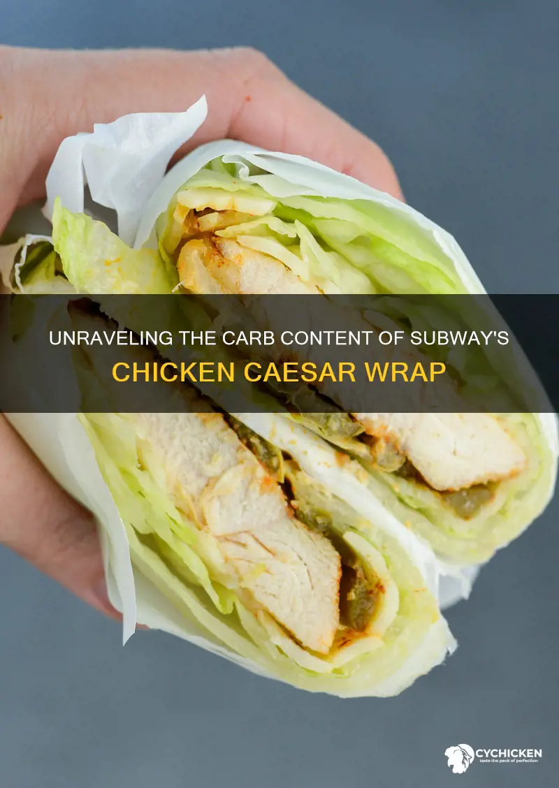 how many carbs in a subway chicken caesar wrap