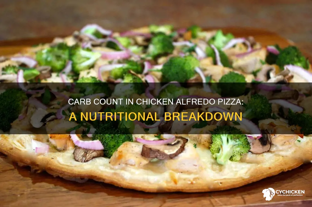 how many carbs in chicken alfredo pizza