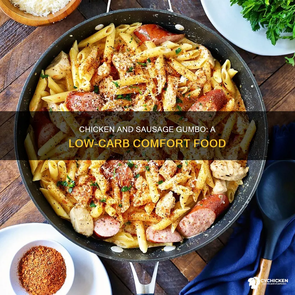 how many carbs in chicken and sausage gumbo without rice