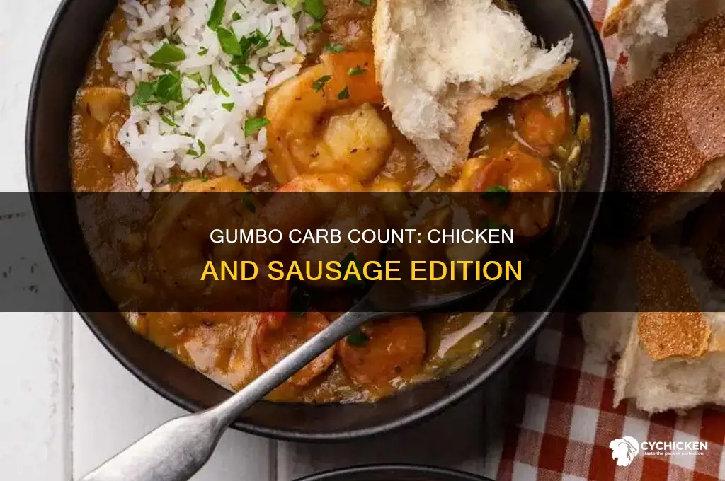 how many carbs in chicken and sausage gumbo