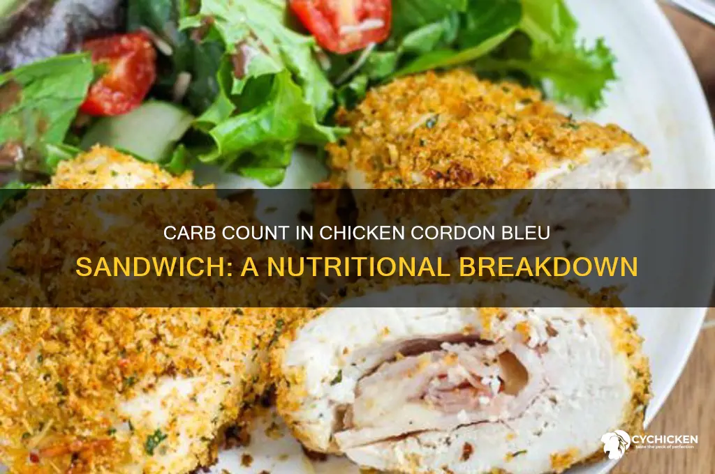 how many carbs in chicken cordon bleu sandwich