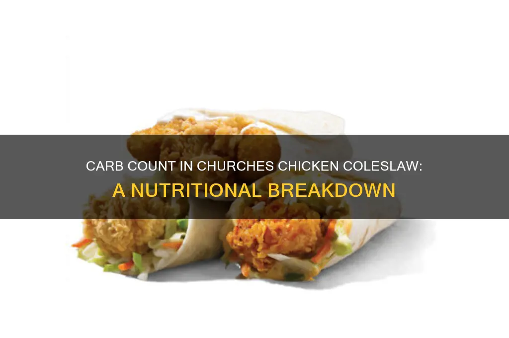 how many carbs in churches chicken coleslaw