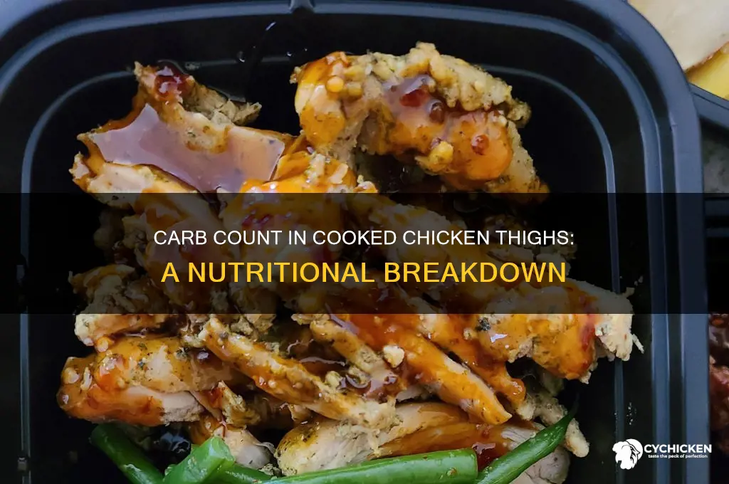 how many carbs in cooked chicken thighs