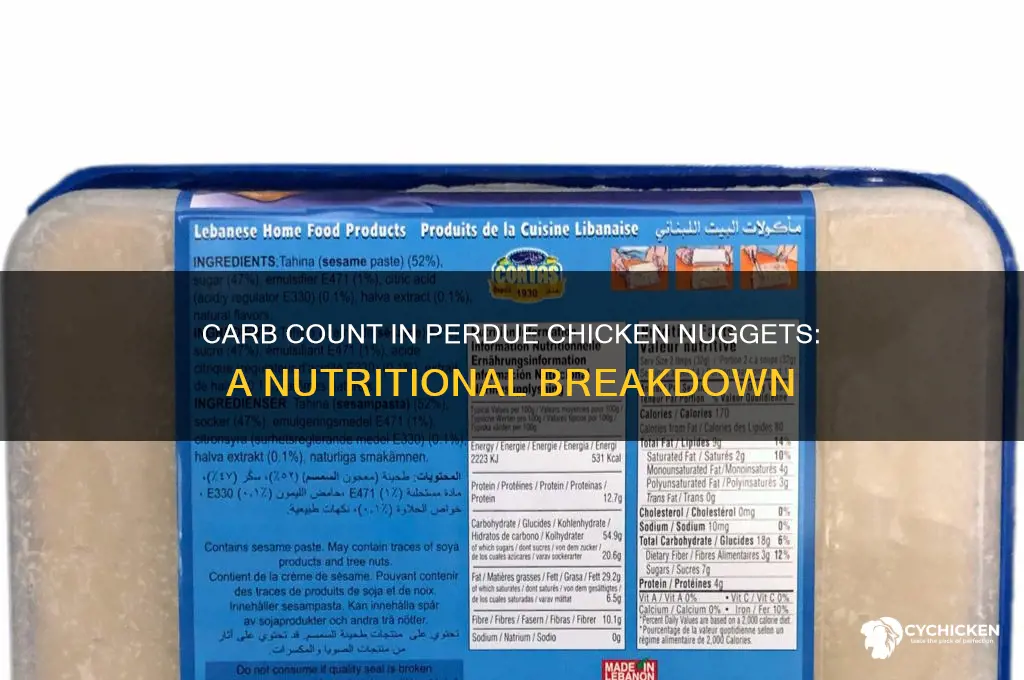how many carbs in perdue chicken nuggets