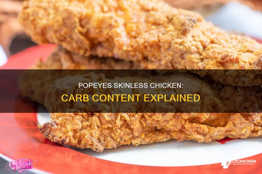how many carbs in popeyes chicken without skin
