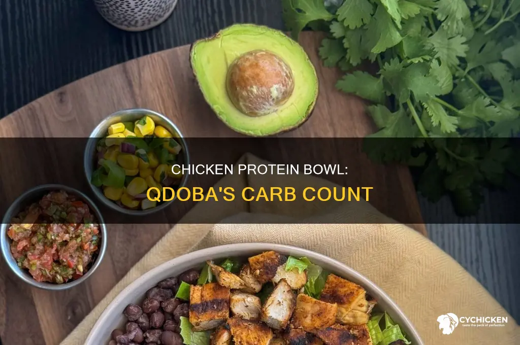 how many carbs in qdoba chicken protein bowl
