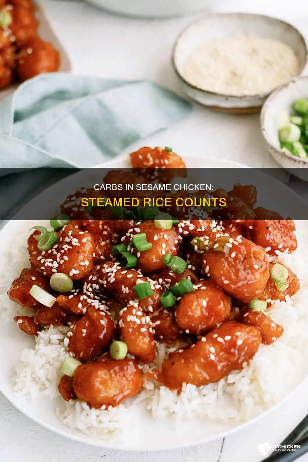 how many carbs in seasem chicken with steamed rice