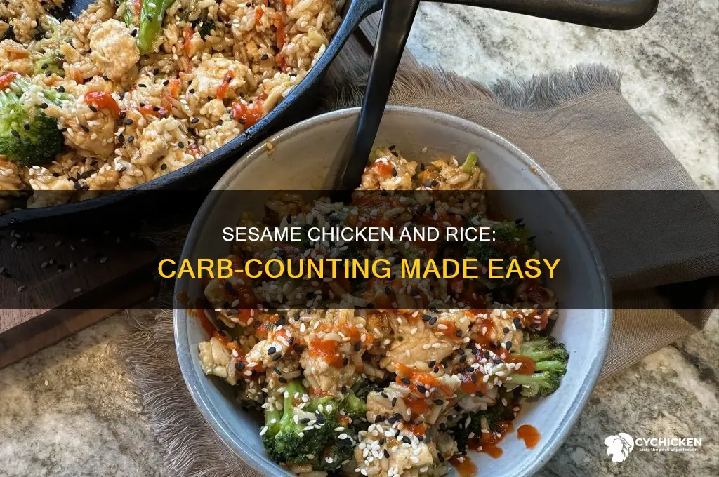 how many carbs in sesame chicken and rice