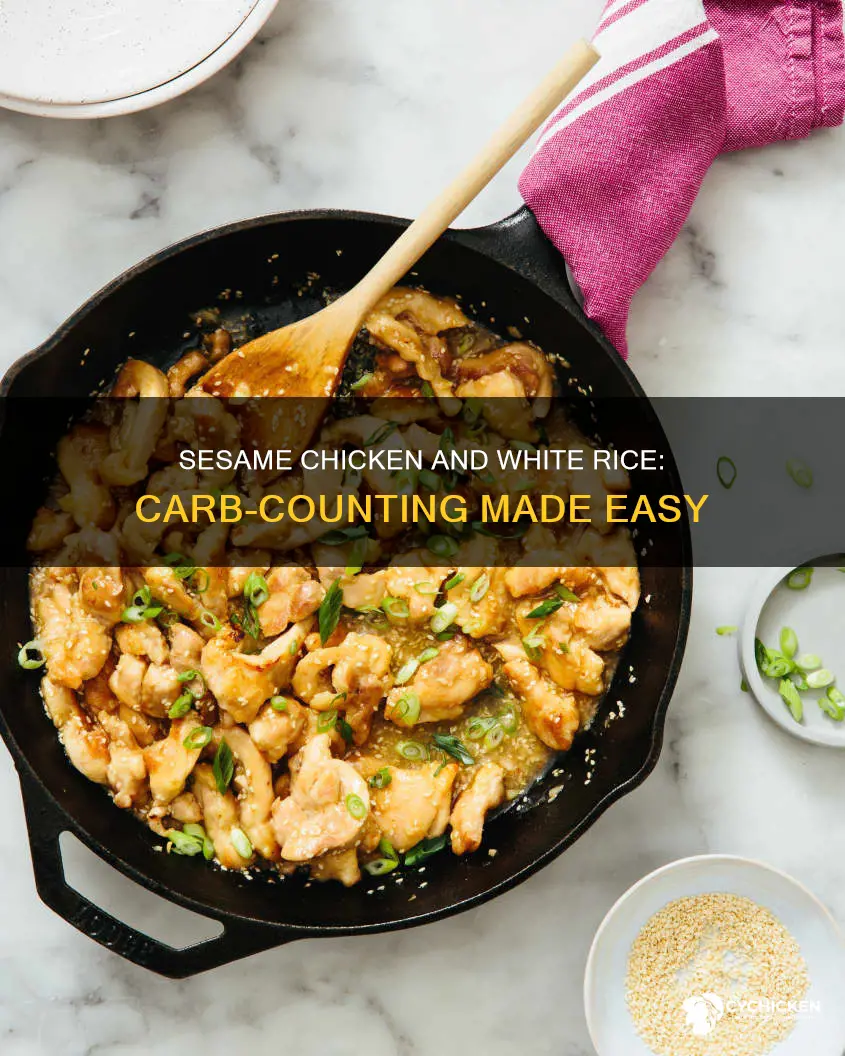 how many carbs in sesame chicken with white rice