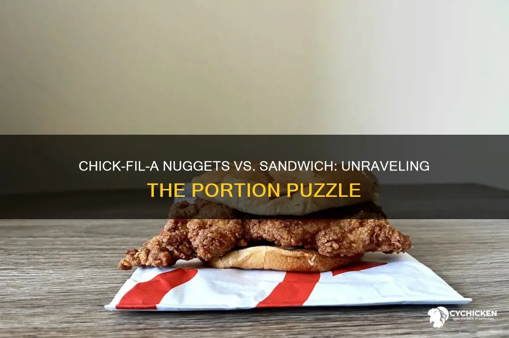 how many chick fil a nuggets equal a sandwich