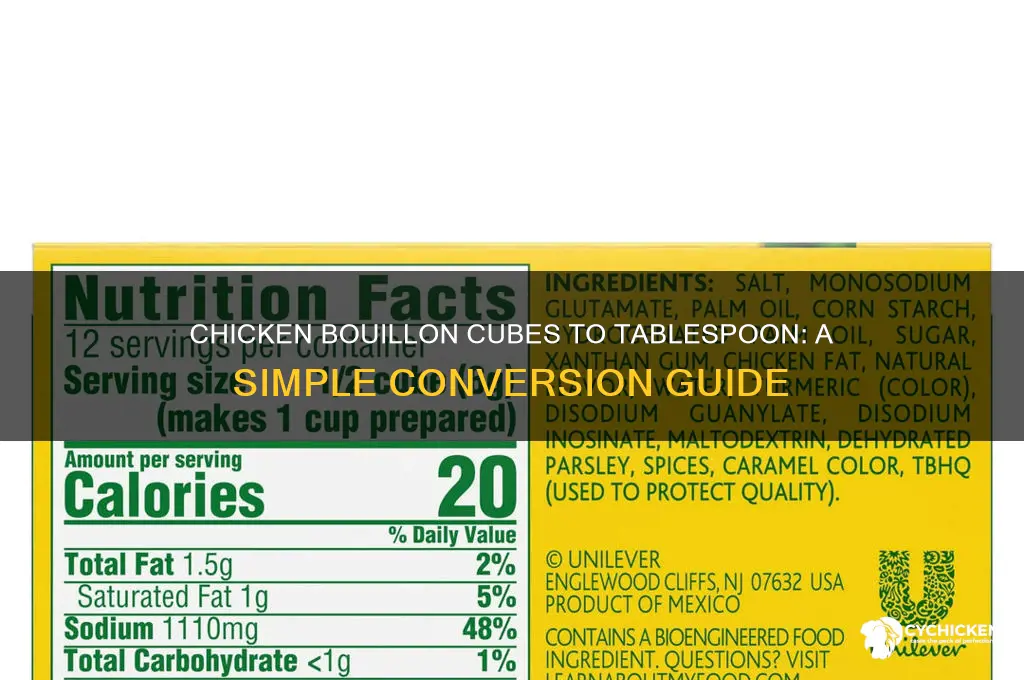 how many chicken bouillon cubes equal 1 tablespoon