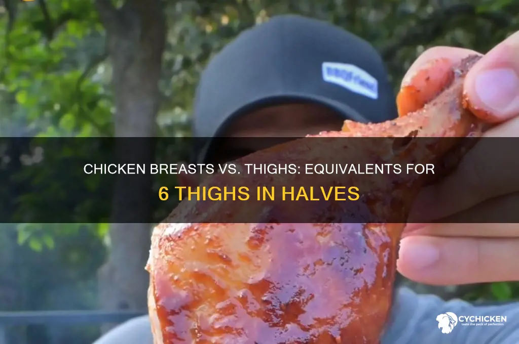 how many chicken breasts halves equal 6 chicken thighs