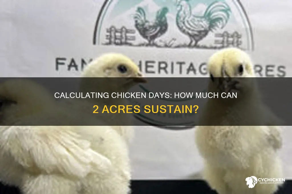 how many chicken days is 2 acres