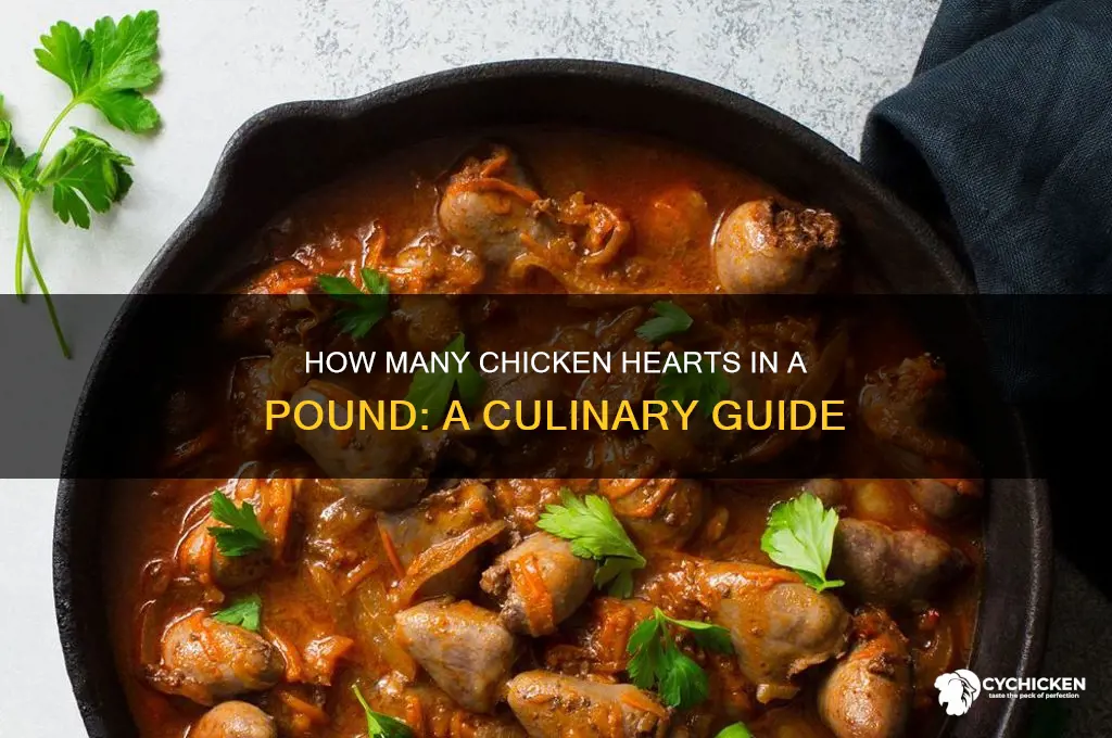 how many chicken hearts in a pound