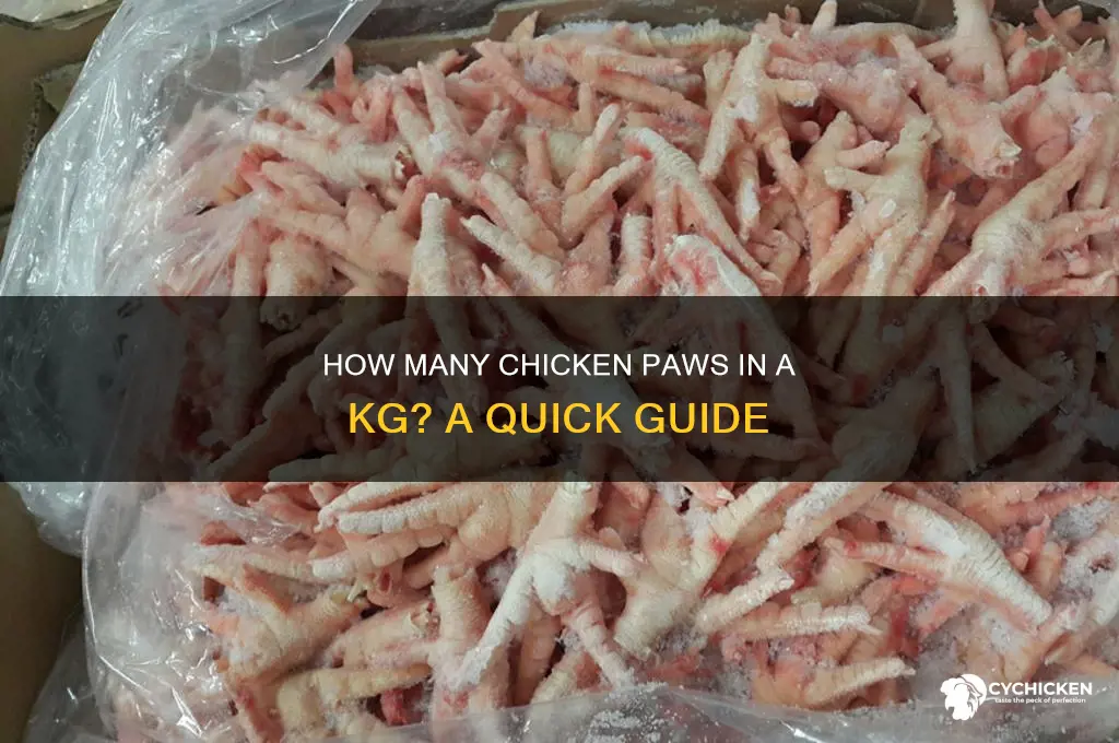 how many chicken paws in a kg