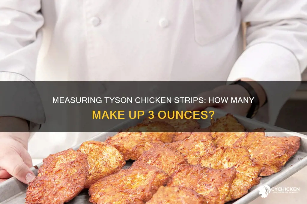 how many chicken strips is 3 oz tyson
