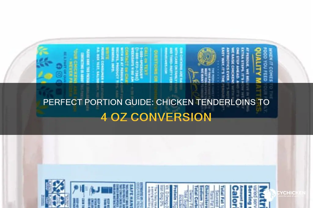 how many chicken tenderloins equal 4 oz