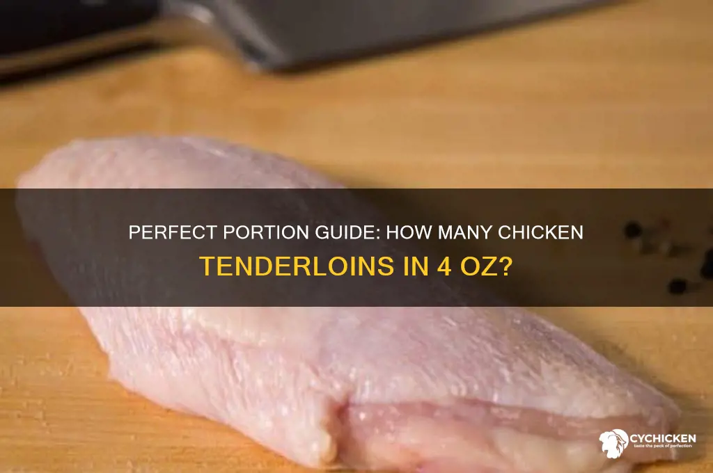 how many chicken tenderloins in 4 oz
