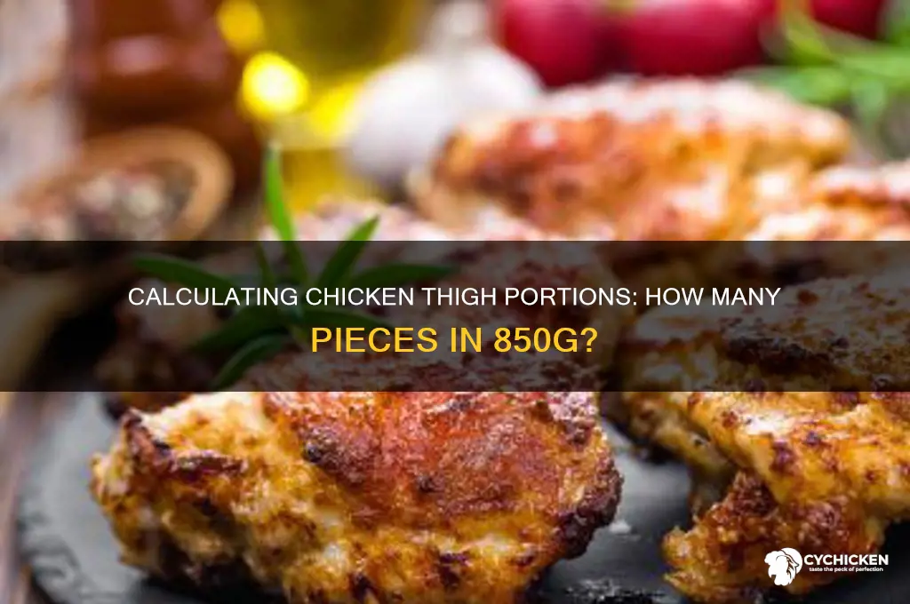 how many chicken thigh pieces are in 850g