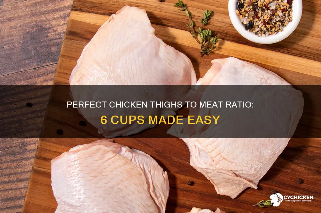 how many chicken thighs for 6 cups of meat