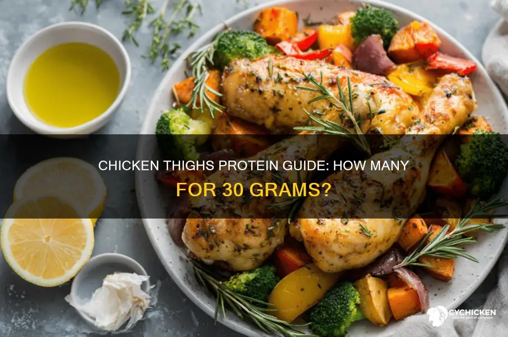 how many chicken thighs is 30 grams of protein