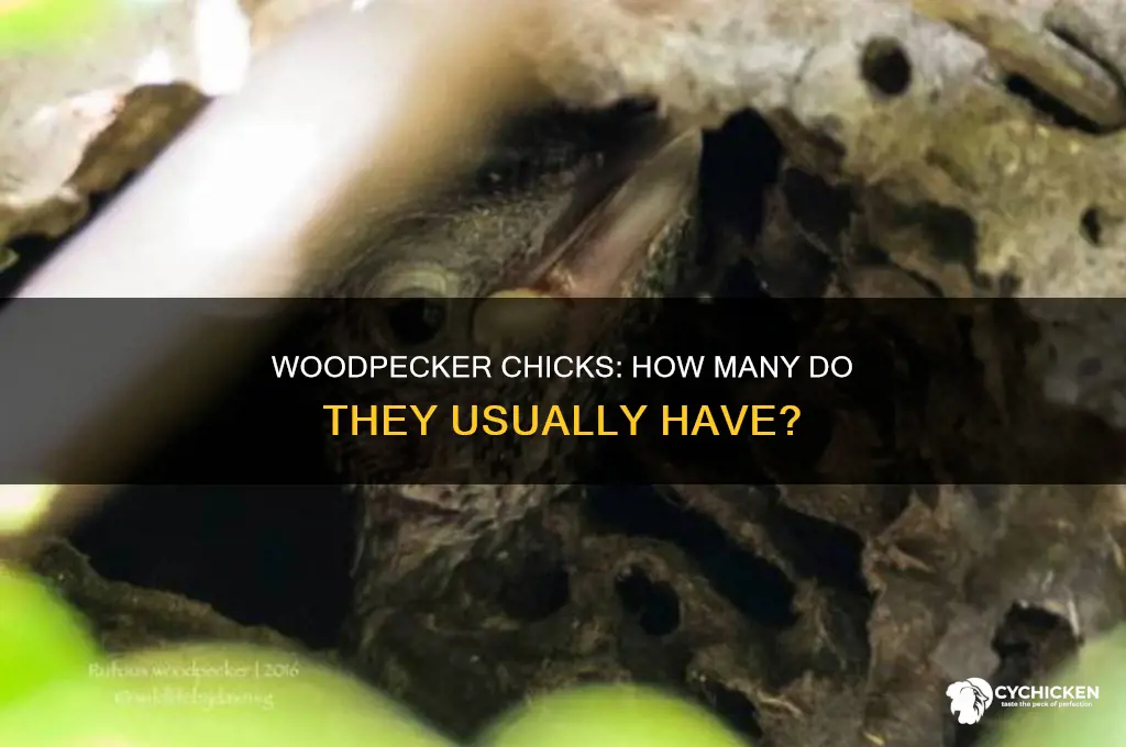 how many chicks does a woodpecker normally have