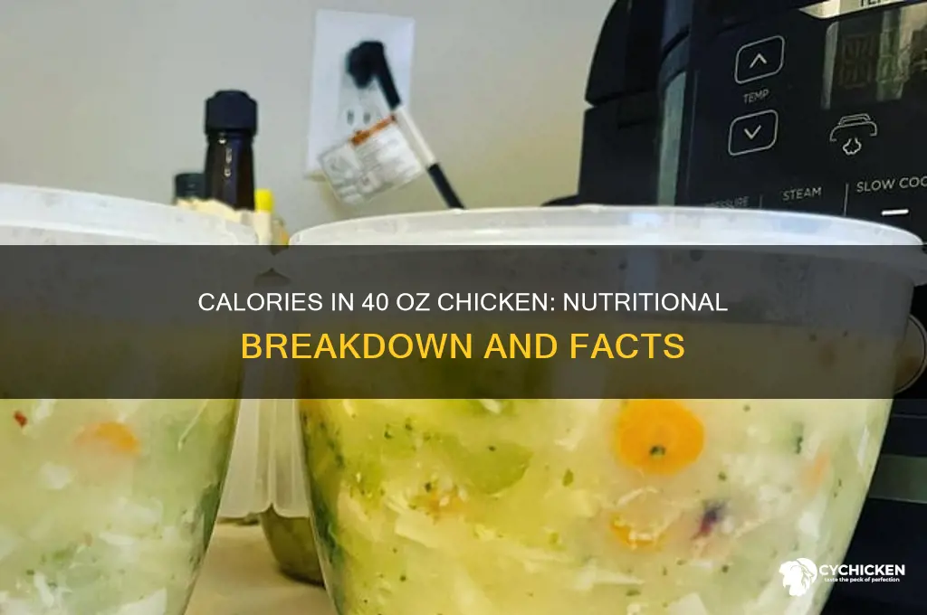 how many claeries in 40z of chicken