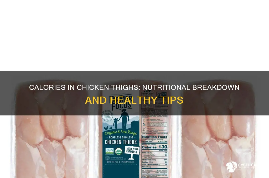 how many claoriws in a chicken thigh