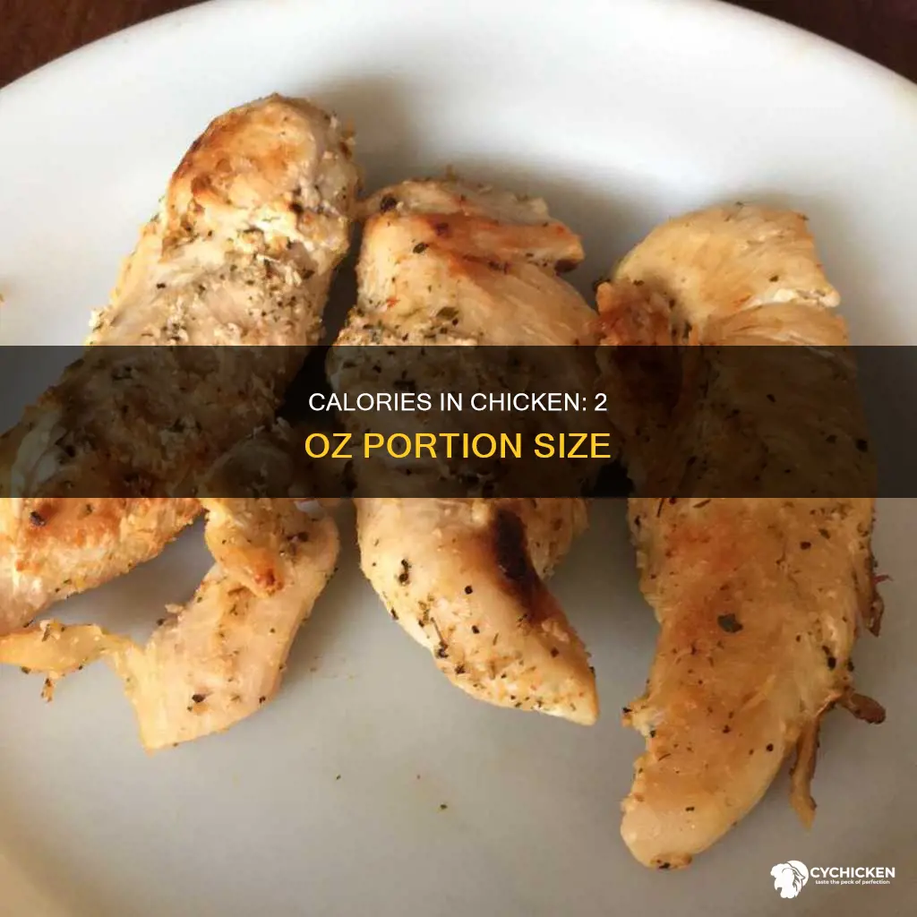 how many colories is in two oz of chicken