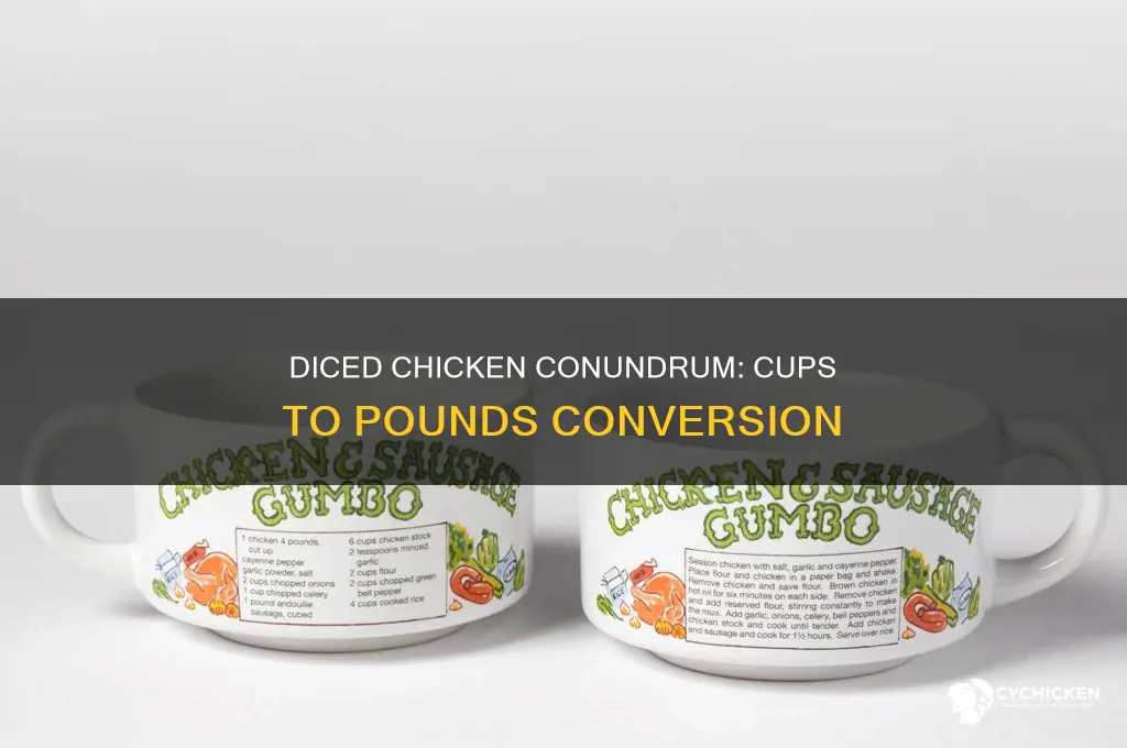 how many cups diced chicken in a pound