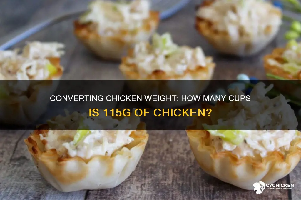 how many cups is 115g of chicken