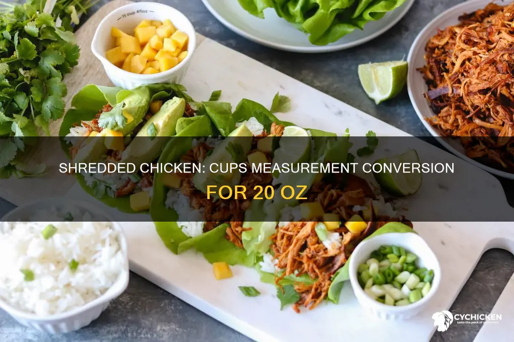 how many cups is 20 oz of shredded chicken