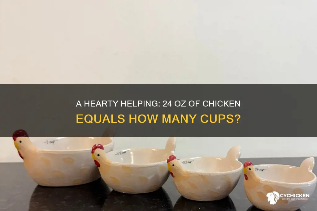 how many cups is 24 oz of chicken
