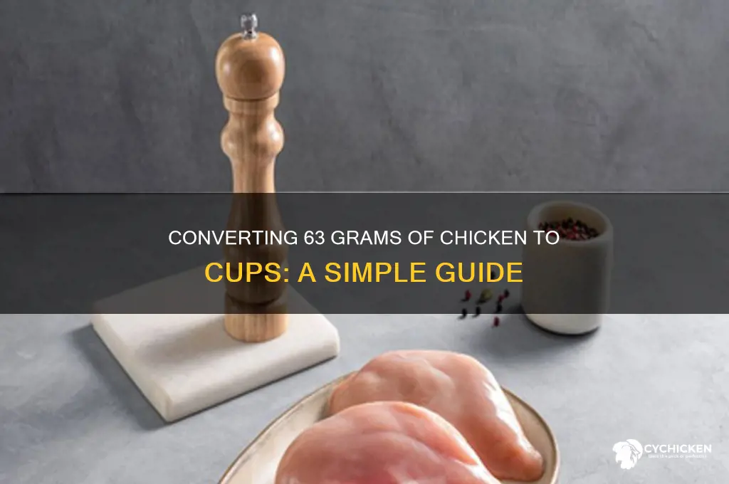 how many cups is 63 grams chicken