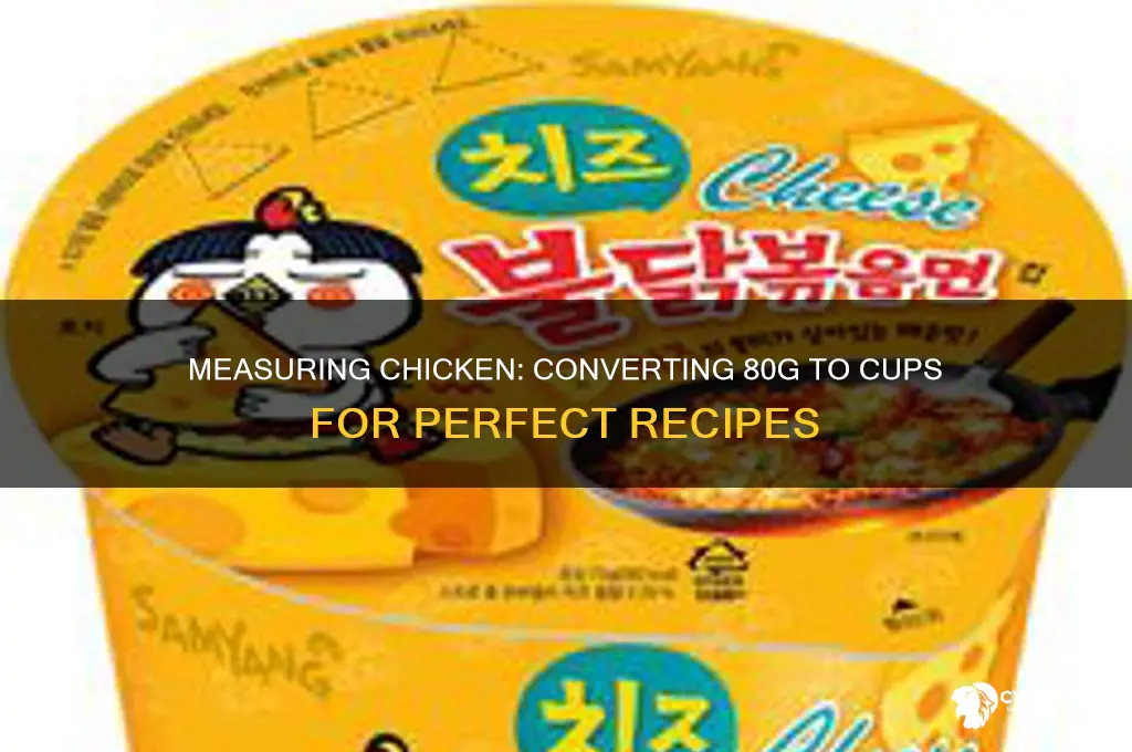 how many cups is 80g of chicken