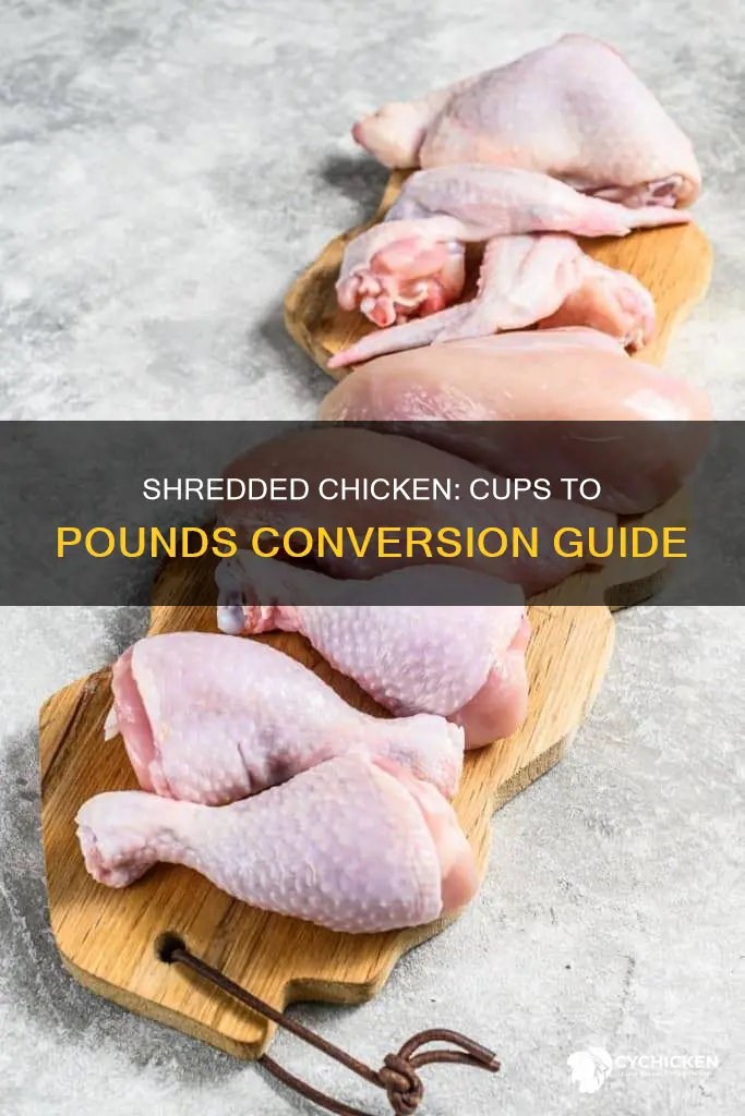 how many cups is a pound of shredded chicken