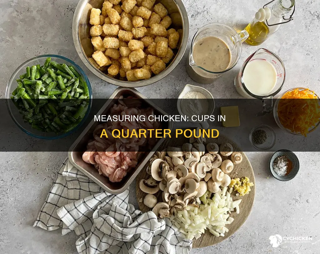 how many cups is a quarter pound of chicken