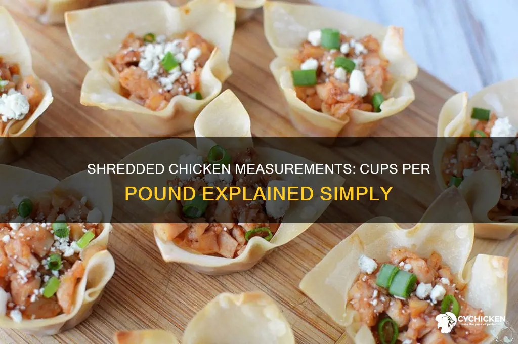how many cups shredded chicken in a pound