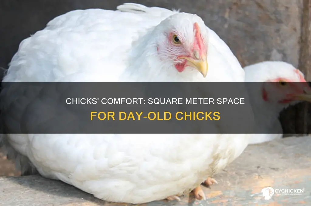 how many day old chicks per square meter